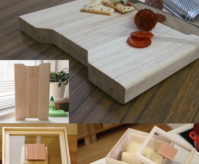 「米びつ(5kgタイプ)」＋「桐のまな板」セット　(株)増田桐箱店