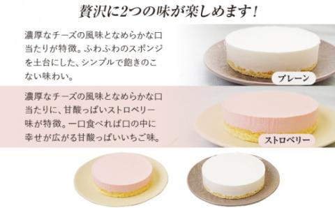 【レアチーズケーキセット】（レアチーズ）プレーン＋ストロベリー　江口製菓(株)