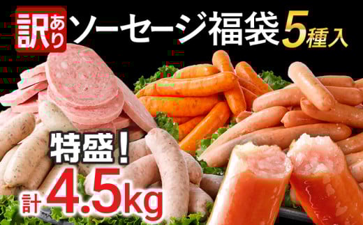 訳あり！特盛！ソーセージ食べ比べまんぷく福袋 合計4.5kg