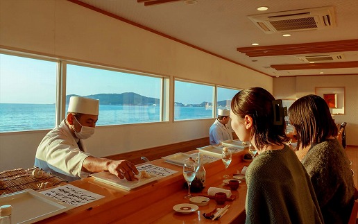 福津の夕日を眺めながら！「海の彩」　ペアお食事券[G0550]