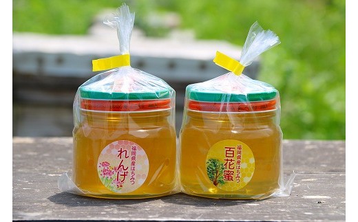 福岡県産はちみつ【れんげ・百花蜜セット】300ｇ×2 [G2069]