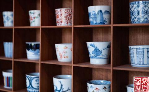 復刻古伊万里赤絵蕎麦猪口３客組★花祭窯★[E1499]