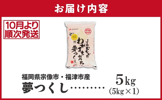 【令和7年産米】【2025年10月より順次発送】JAよりお届け！福岡県ブランド米「夢つくし」 5kg（5kg×1袋）[G2312b]