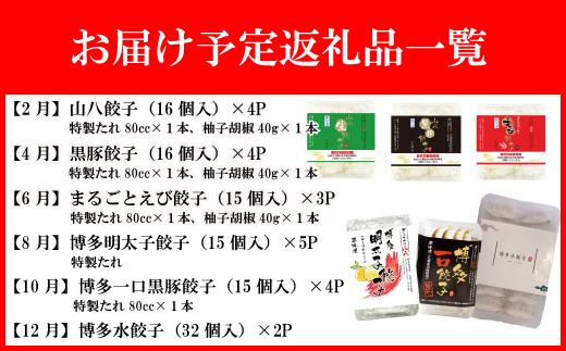 ぎょうざの山八★餃子定期便（年6回偶数月）【随時開始】[F7002]