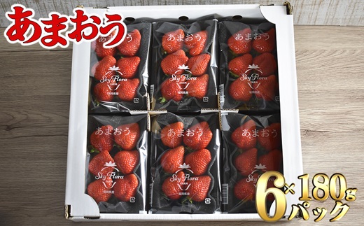 【2026年1月より順次発送】福津産『空飛ぶあまおう』約180g×6パック【スカイフローラファーム】[G0150]