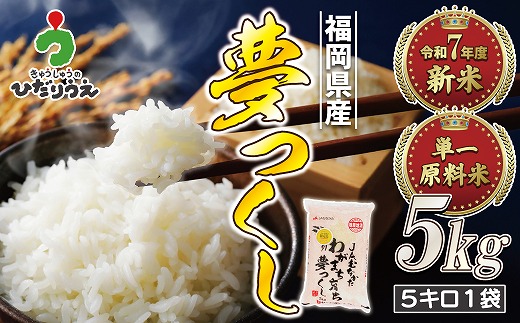 【令和7年産米】【2025年10月より順次発送】JAよりお届け！福岡県ブランド米「夢つくし」 5kg（5kg×1袋）[G2312b]