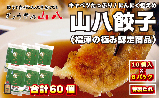 【山八】キャベツたっぷり！にんにく控えめ★山八餃子（10個入×6）計60個[F4523]
