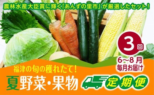 【3ヶ月定期便】穫れたて!夏野菜・果物定期便（6～8月）★あんずの里[G7006]