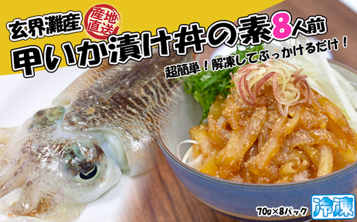 玄界灘産 甲いか漬け丼の素8人前（70g×8P）★1人前ずつ個包装[G0166]