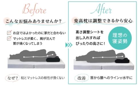【14日営業日以内発送】九州イノアック  高さが変えられる『変高枕 ハード』 3段階調節 枕 高さ調整枕 ハードタイプ 硬め 横向き寝 九州 福岡県 うきは市