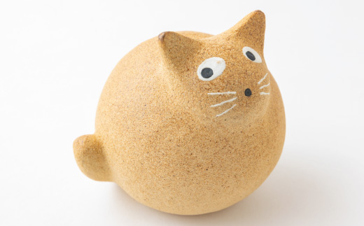 陶・染 きとゆ工房 動物オブジェシリーズ(丸ネコ) 猫 ネコ ねこ オブジェ インテリア オリジナル 手練り コンパクト 置物 陶器 陶製 動物 どうぶつ アニマル 九州 福岡県 福岡 ふくおか うきは市
