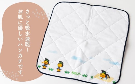 【限定品】龍宮 パシーマのハンカチ うきぴー 3枚セット ／ ガーゼ ハンカチ うきぴー うきは市