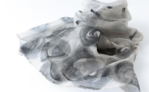 陶・染 きとゆ工房 手描き染めリネンスカーフ ／ スカーフ 手描き染め リネン うきは市