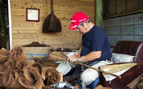 キ乃シタ 本棕櫚箒 暖だん （全長約60cm） ／ 箒 ほうき 棕櫚箒 ホンシュロホーキ うきは市