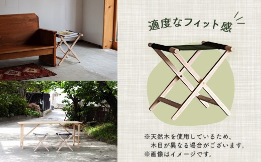 杉工場 折りたたみイス (ネイビー)