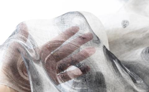 陶・染 きとゆ工房 手描き染めリネンスカーフ ／ スカーフ 手描き染め リネン うきは市