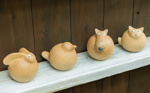 陶・染 きとゆ工房 動物オブジェシリーズ(丸ネコ) 猫 ネコ ねこ オブジェ インテリア オリジナル 手練り コンパクト 置物 陶器 陶製 動物 どうぶつ アニマル 九州 福岡県 福岡 ふくおか うきは市