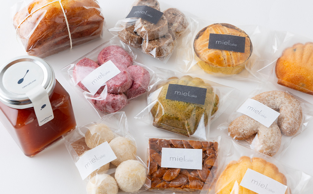 miel 苺ジャム(100ml)・焼き菓子ギフト (パウンドケーキ１個・マドレーヌ３種類・クッキー６種類) ジャム いちごジャム 焼き菓子 焼菓子 洋菓子 お菓子 菓子 おやつ スイーツ デザート パウンドケーキ マドレーヌ クッキー 贈り物 プレゼント 福岡県 うきは市