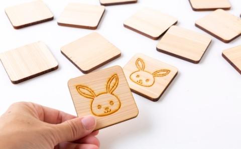 薪ストーブ＆木工 木ん家 木製 神経衰弱「干支」(12種×24枚入り)「名前入り」 手作り おもちゃ 玩具 木 ヒノキ カードゲーム ゲーム 知育玩具 十二支 動物 どうぶつ アニマル 九州 福岡県 福岡 ふくおか うきは市