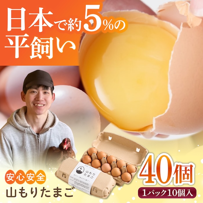 【家族に食べさせたい】平飼い 山もりたまご 40個 安心安全 おいしさに感動 たまご 卵 高級卵 平飼い 安心安全 飼料にこだわり 成長剤 ホルモン剤 添加物不使用