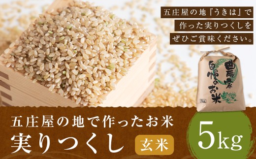 五庄屋の地で作った お米 実りつくし 玄米 5kg 米 ご飯 国産 九州産 福岡県 うきは市 【2026年1月下旬発送開始】