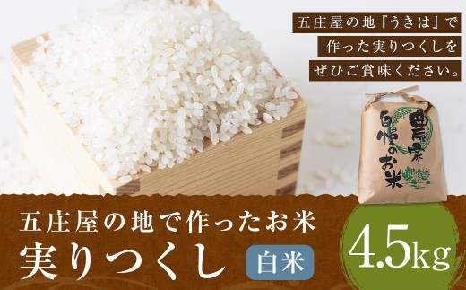 五庄屋の地で作った お米 実りつくし 白米 4.5kg 米 ご飯 国産 九州産 福岡県 うきは市 【2026年1月下旬発送開始】