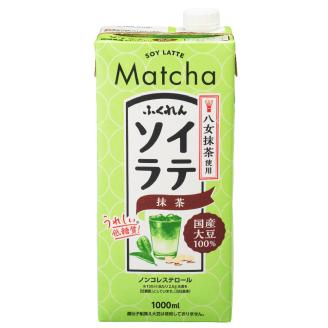 〈ふくれん〉 　国産大豆100％ 　豆乳飲料　ソイラテ抹茶　1000ml×6本　[M465P-2]　八女茶　イソフラボン　ソイ　健康　たんぱく質