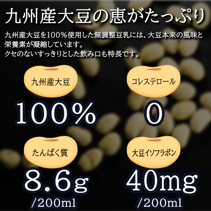 〈ふくれん〉　九州産大豆100％　成分無調整　豆乳　1000ml×6本　[M684]　飲料　イソフラボン　ソイ　健康　たんぱく質