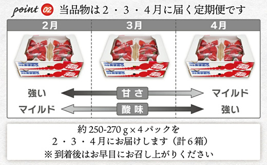 【3回定期便】M870-0【2026年2月~4月配送】博多あまおう 250g~270g×4パック