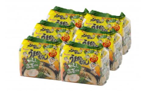 うまかっちゃん　博多からし高菜風味　30食（5食入り×6パック）[Ｍ244-2]　ラーメン 豚骨 インスタント 乾麺 即席麺 拉麺 保存食 九州