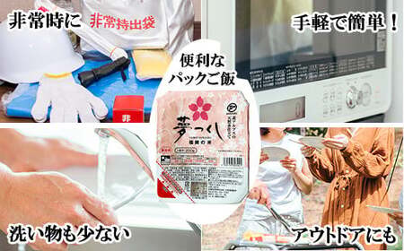 【3ヶ月連続定期便】夢つくしパックご飯 24食 [M874S] ごはん 白米 パック 国産 九州産 福岡県産 宮若 レンチン 保存食 備蓄 非常食 常温保存 便利