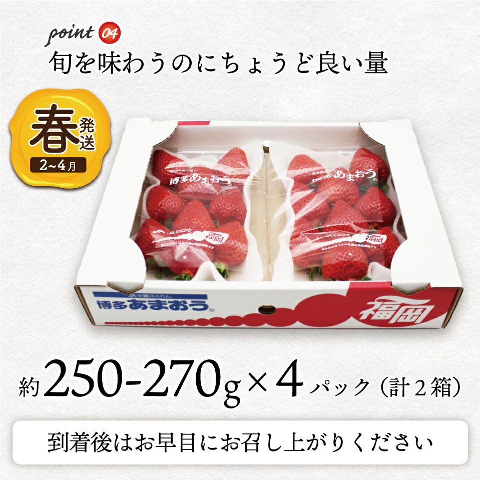 M759-4【順次発送】博多あまおう4パック（春）