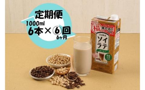 【6ヶ月連続定期便】〈ふくれん〉　 国産大豆100％ 　ソイラテコーヒー　1000ml×6本　[M436P-2P]　ソイラテ　イソフラボン　ソイ　　健康　たんぱく質