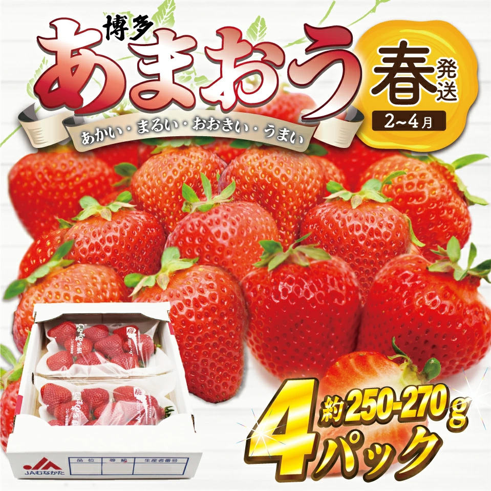 M759-4【順次発送】博多あまおう4パック（春）