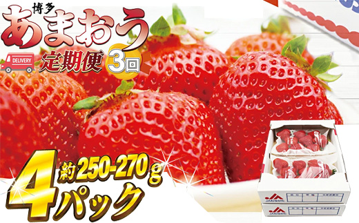 【3回定期便】M870-0【2026年2月~4月配送】博多あまおう 250g~270g×4パック