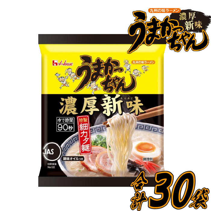 うまかっちゃん　濃厚新味　30食（5食入り×6パック）[M244-3]　ラーメン 豚骨 インスタント 乾麺 即席麺 拉麺 保存食 九州