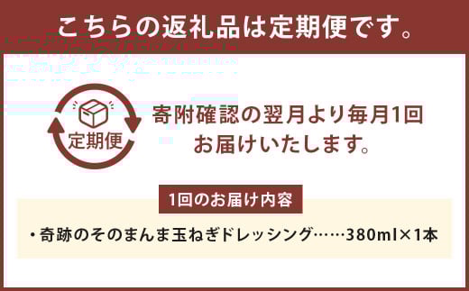 【3回定期便】 奇跡のそのまんま 玉ねぎドレッシング 380ml 計3本
