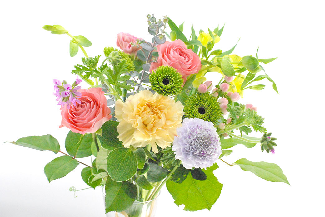 【3回定期便】”松竹梅の松セット”届いたら、いつもの花瓶に入れるだけ！ 簡単管理 の おしゃれ ブーケ ♪初回 花瓶 付き、毎回延命剤付き！！ 生花 花 花束