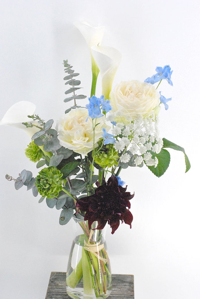 【3回定期便】”松竹梅の松セット”届いたら、いつもの花瓶に入れるだけ！ 簡単管理 の おしゃれ ブーケ ♪初回 花瓶 付き、毎回延命剤付き！！ 生花 花 花束