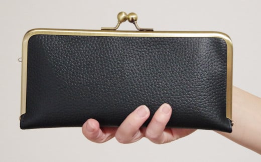 本革 がま口長財布