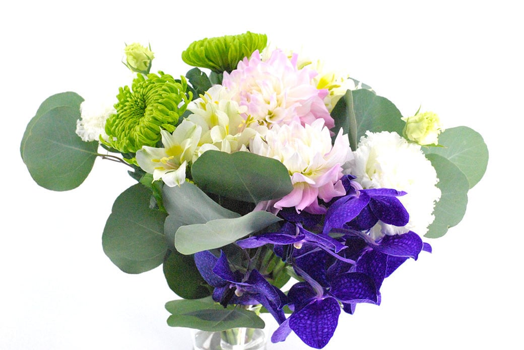 【3回定期便】”松竹梅の松セット”届いたら、いつもの花瓶に入れるだけ！ 簡単管理 の おしゃれ ブーケ ♪初回 花瓶 付き、毎回延命剤付き！！ 生花 花 花束