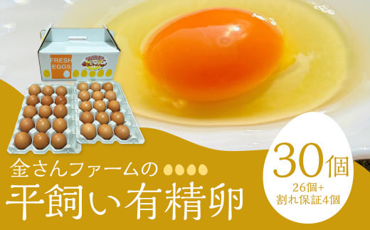 【平飼い有精卵】30個入（26個+割れ保証4個）