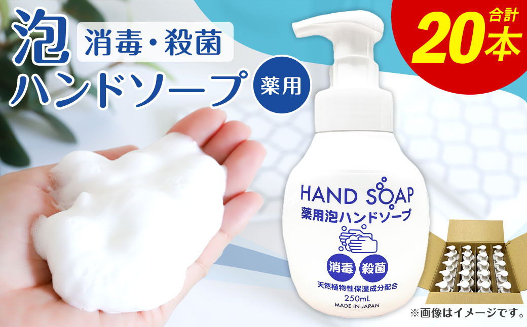 【数量限定】 薬用泡 ハンドソープ 250ｍl×20本 手洗い 洗浄 殺菌 消毒 泡タイプ 福岡県 嘉麻市