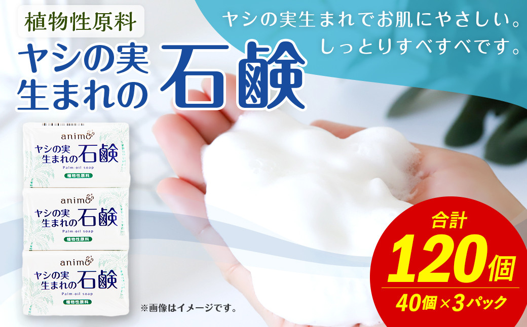 animo ヤシの実石鹸 合計120個 80g×3パック×40個 石鹸 石けん 手洗い 洗浄 殺菌 消毒 大容量