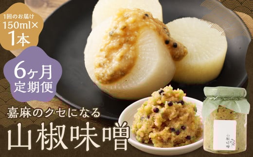 【6回定期便】 嘉麻のクセになる 山椒味噌 150ml 計6本