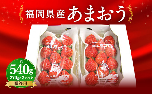 【2023年1月上旬発送開始】福岡県産いちご「あまおう」2パック