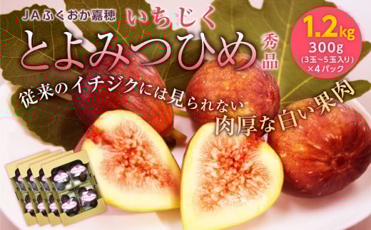 JAふくおか嘉穂 いちじく とよみつひめ 秀品 300g（3～5玉）×4パック 計1.2kg