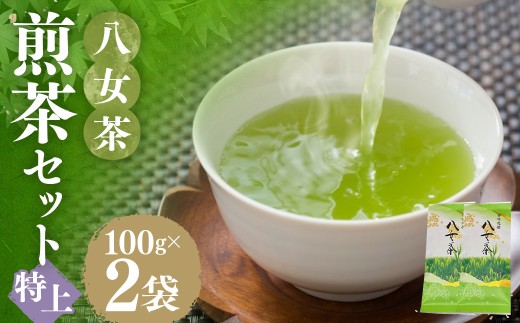 八女茶【 特上 】 煎茶セット 100g × 2袋 お茶 煎茶 緑茶 茶 飲み物 飲料 セット 常温 福岡県