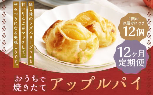 【12ヶ月定期便】おうちで焼きたてアップルパイ 64g×12個（12個入×各1箱）
