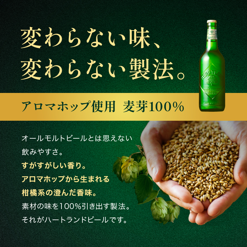 キリン ビール ハートランドビール 500ml 中瓶 12本箱入 お酒 アルコール 瓶ビール 家飲み 宅飲み 晩酌 やわらか 素材の味 苦味 飲みやすい 柑橘系の香味 麦芽100％ アロマホップ100％